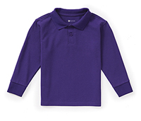 Classroom Uniforms Preschool Long Sleeve Pique Polo Dark Purple (CR835D-DKPR)