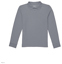 Classroom Uniforms Youth Long Sleeve Pique Polo Heather Gray (CR835Y-HGRY)