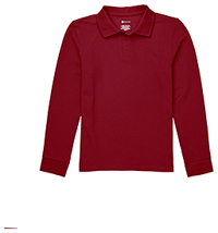 Classroom Uniforms Youth Long Sleeve Pique Polo Red (CR835Y-RED)
