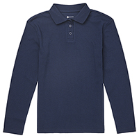 Classroom Uniforms Jrs Long Sleeve Fitted Interlock Polo Dark Navy (CR854X-DNVY)
