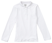 Classroom Uniforms Jrs Long Sleeve Fitted Interlock Polo SS White (CR854X-SSWT)