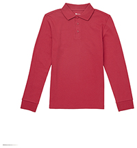Classroom Uniforms Adult Long Sleeve Interlock Polo Red (CR873X-RED)