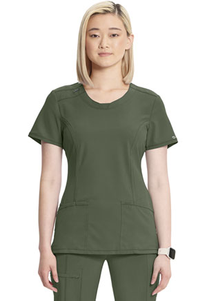 Cherokee Round Neck Top Olive (2624A-OLPS)