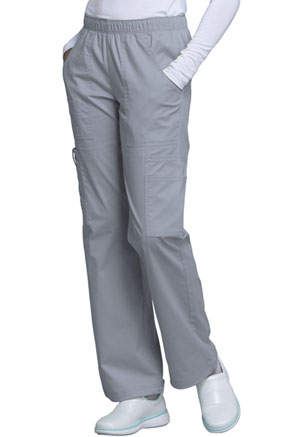 Cherokee Workwear Mid Rise Pull-On Cargo Pant Grey (4005-GRYW)