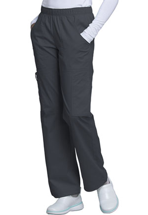 Cherokee Workwear Mid Rise Pull-On Cargo Pant Pewter (4005-PWTW)