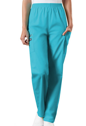 Cherokee Workwear Natural Rise Tapered Pull-On Cargo Pant Turquoise (4200-TRQW)