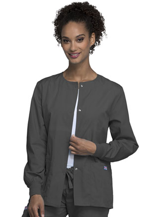 Cherokee Workwear Snap Front Warm-Up Jacket Pewter (4350-PWTW)