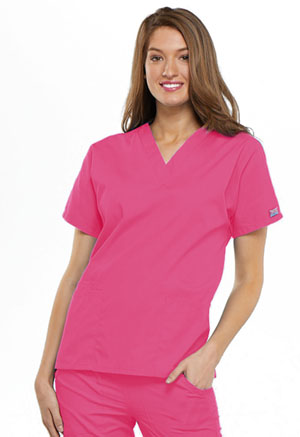 Cherokee Workwear V-Neck Top Shocking Pink (4700-SHPW)