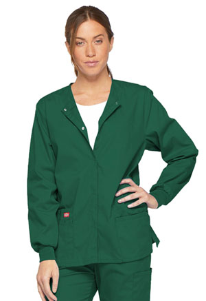 Dickies EDS Signature Snap Front Warm-Up Jacket in
Hunter Green (86306-HUWZ)