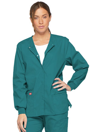 Dickies EDS Signature Snap Front Warm-Up Jacket in
Teal Blue (86306-TLWZ)