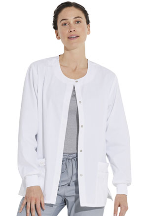 Dickies EDS Signature Snap Front Warm-Up Jacket in
White (86306-WHWZ)