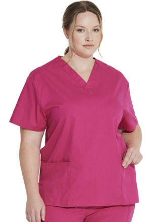 Dickies EDS Signature V-Neck Top in
Hot Pink (86706-HPKZ)