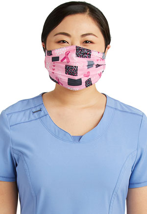 Cherokee Adult Reversible Pleated Face Covering Wild For A Cure/Hope (CK508-WLFC1)