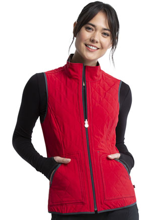 Cherokee Reversible Quilted Vest Heather Charcoal / Red Combo (CK530A-HTRO)