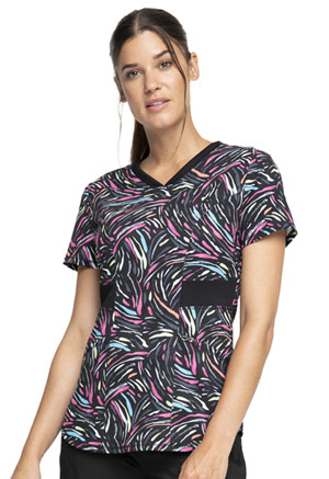 Cherokee V-Neck Print Top Glowing For It (CK771-GWFT)