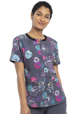 Cherokee Round Neck Top Poppin' Floral (CK880-PLFO)