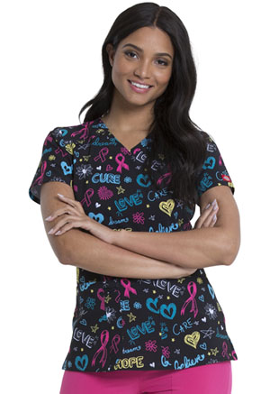 U8 NWT Dickies Scrub Top Brest Cancer 10007 Choose Your Size FREE US SHIPPING