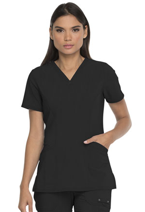 Dickies V-Neck Top With Patch Pockets Black (DK755-BLK)