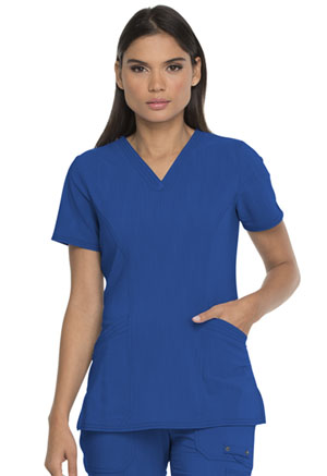 Dickies Advance Solid Tonal Twist V-Neck Top With Patch Pockets in
Royal (DK755-ROY)