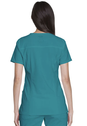 Dickies Advance Solid Tonal Twist V-Neck Top With Patch Pockets in
Teal Blue (DK755-TLB)