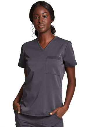 Dickies Balance Tuckable V-Neck Top in
Pewter (DK812-PWT)