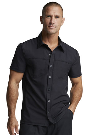 Dickies Men's Button Front Collar Shirt Black (DK820-BLK)
