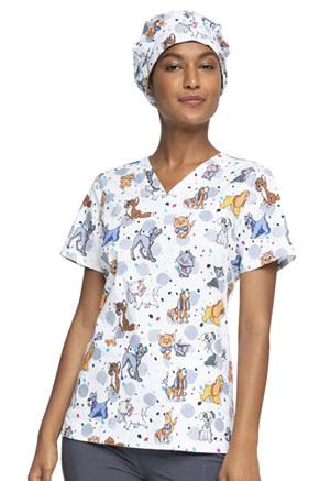 Tooniforms Unisex Print Bouffant Scrubs Hat Cats And Dogs (TF514-LACD)