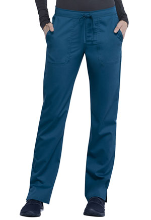 Cherokee Workwear Mid Rise Straight Leg Drawstring Pant Caribbean Blue (WW005-CAR)