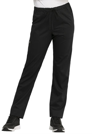 Cherokee Workwear Unisex Tapered Leg Drawstring Pant Black (WW020-BLK)