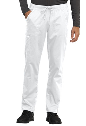 Cherokee Workwear Unisex Tapered Leg Drawstring Pant White (WW020-WHT)