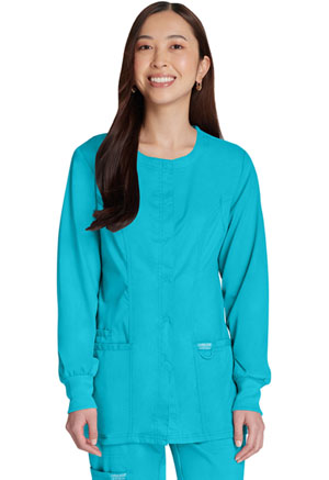 Cherokee Workwear Snap Front Jacket Turquoise (WW310-TRQ)
