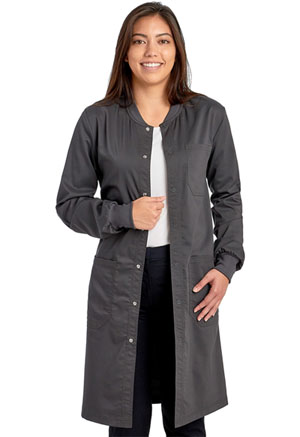 Cherokee Workwear Unisex 40 Snap Front Lab Coat Pewter (WW350AB-PWT)