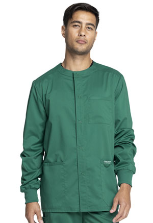 Cherokee Workwear Men's Snap Front Jacket Hunter Green (WW380-HUN)
