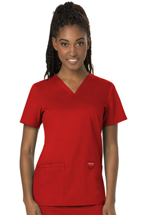 Cherokee Workwear V-Neck Top Red (WW620-RED)