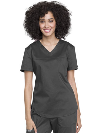 Cherokee Workwear Tuckable V-Neck O.R. Top Pewter (WW657-PWT)