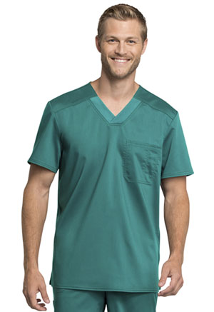Cherokee Workwear Men's Tuckable V-Neck Top Teal Blue (WW755AB-TLB)