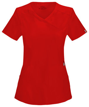 Cherokee Mock Wrap Top Red (2625A-RED)