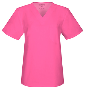 Cherokee Workwear Unisex V-Neck Top Shocking Pink (34777A-SHPW)