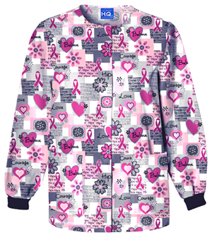 Scrub HQ Snap Front Warm-Up Jacket Words of Love (4350-WRDS)