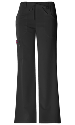 Dickies Xtreme Stretch Mid Rise Drawstring Cargo Pant in
Black (82011-BLKZ)