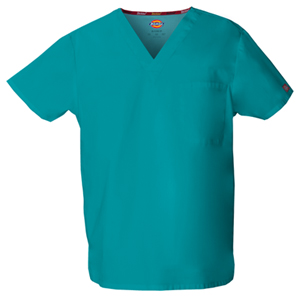 Dickies EDS Signature Unisex Tuckable V-Neck Top in
Teal Blue (83706-TLWZ)