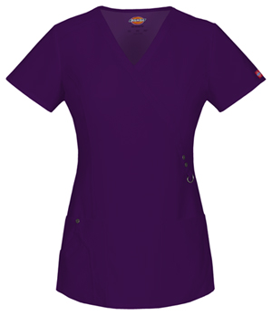 Dickies Xtreme Stretch Mock Wrap Top in
Eggplant (85956-EGPZ)