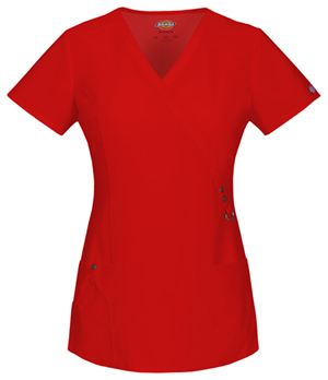 Dickies Xtreme Stretch Mock Wrap Top in
Red (85956-REWZ)