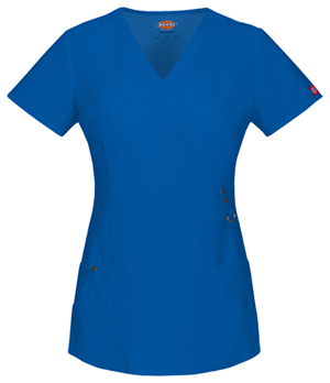 Dickies Xtreme Stretch Mock Wrap Top in
Royal (85956-RYLZ)