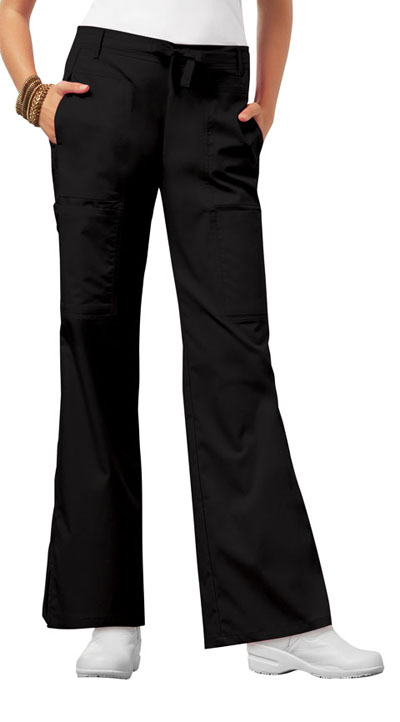 black flare cargo pants