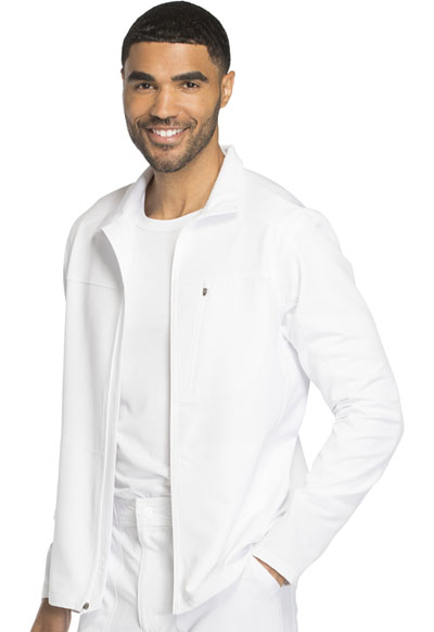 white warm up jacket