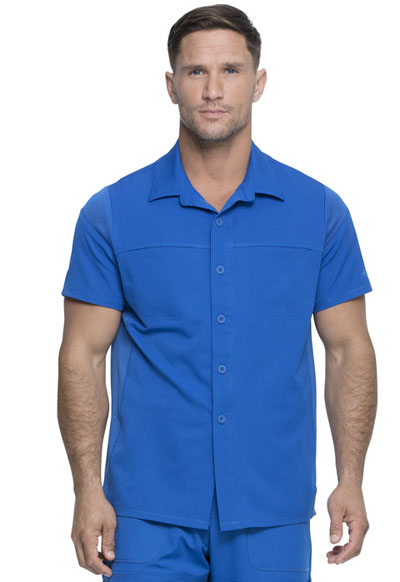 Dickies Dynamix Men Men's Button Front Collar Shirt Blue