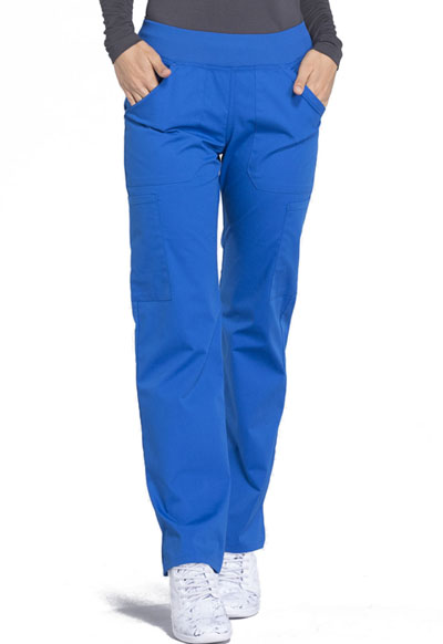 Workwear WW Professionals Women Mid Rise Straight Leg Pull-on Cargo Pant Blue