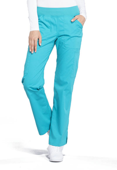 Workwear WW Professionals Women Mid Rise Straight Leg Pull-on Cargo Pant Blue
