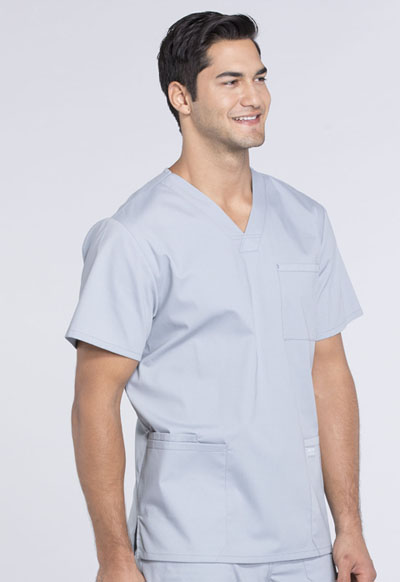 Grey Cherokee Scrubs Workwear Professionals Mens V Neck TALL Top WW695T GRY